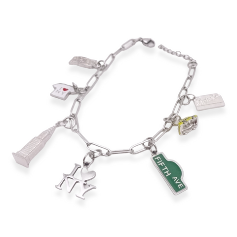 Silver New York Charm Bracelet