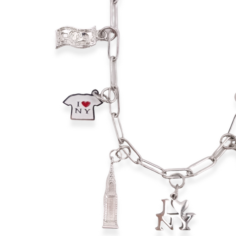 Silver New York Charm Bracelet