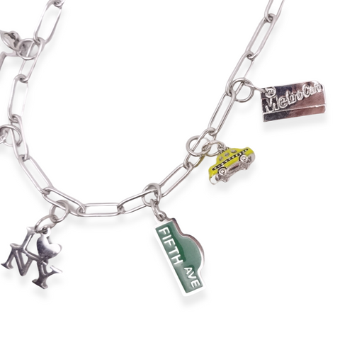 Silver New York Charm Bracelet