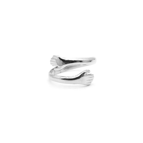 Hug Ring, S925 Sterling Silver Adjustable Come to My India | Ubuy