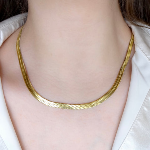 KIKICHIC NYC Herringbone Snake Choker Necklace in Silver, 18k Gold