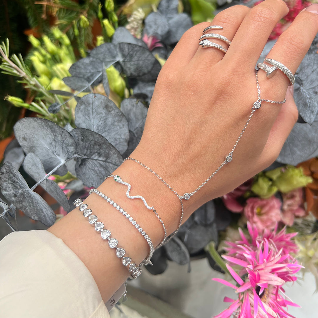 KIKICHIC | NYC | CZ Diamond Hand Chain Bracelet Sterling KIKICHIC | NYC | CZ Diamond Hand Chain Bracelet Sterling