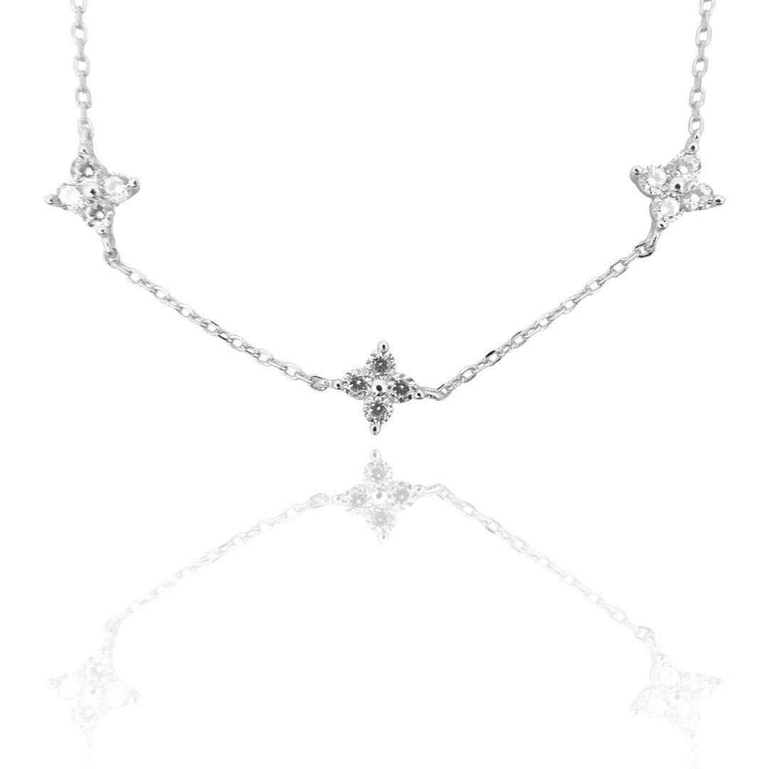 KIKICHIC | CZ Diamond Five Clover Bracelet Sterling Silver KIKICHIC | CZ Diamond Five Clover Bracelet Sterling Silver