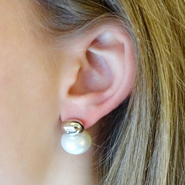  Two-Tone Pearl Earrings, Gold Stud Earrings, Silver Pearl Shape Earrings, Gold Stud Earrings, Pearl Stud Earrings, Two-Tone Stud Earrings, Two-Tone Pearl Earrings, pearl drop earrings, gold pearl drop earrings, silver pearl drop earrings