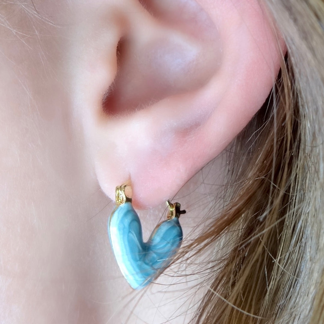 ◆STONEHENgE◆ 14K Heart Earrings SO0363 14K Solid Gold Heart Shaped Birthstone Earrings| Screw Back