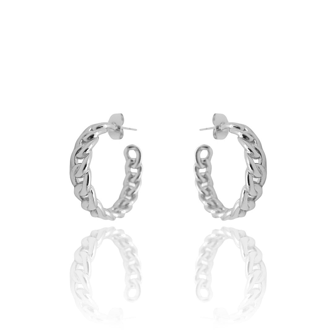 KIKICHIC | NYC | 25 mm Curb Chain Link Hoop Earrings Nickel