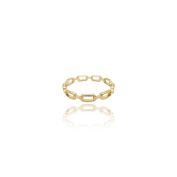 KIKICHIC Dainty Chain Link Ring Gold Stainless Steel, Thin Chain Link Design Ring Gold, Thin Stackable Cuban Chain Link Ring Gold, Silver Dainty Chain Ring Gold, Simple Extra Thin Link Ring Silver, Modern Link Simple Stack Ring, Anti Tarnish Thin Chain Link Gold Rings.