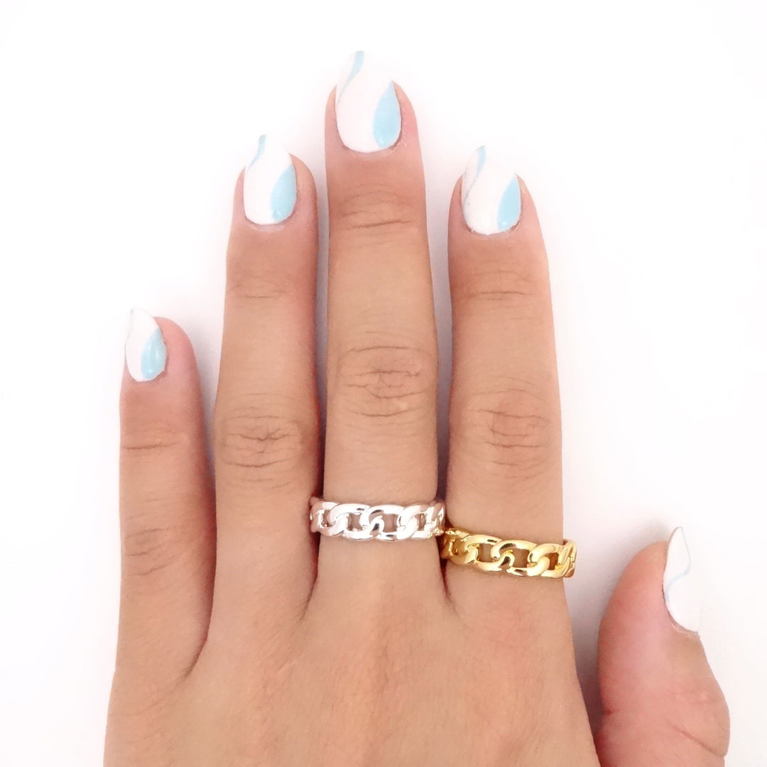 KIKICHIC | NYC | Cuban Curb Chain Link Ring Stainless Steel Anti