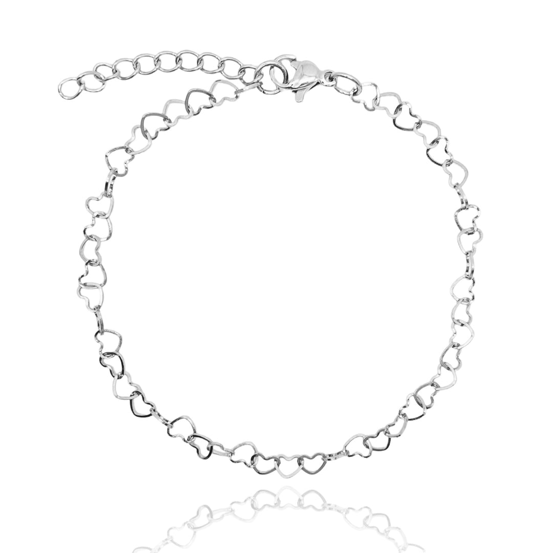 KIKICHIC | 18k Gold Simple Minimal Heart Link Chain Bracelet