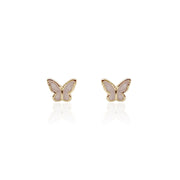 Pearl Butterfly Stud Earrings 14k Gold, Butterfly Earrings Gold, Gold Butterfly Earrings, Butterfly Pearl Stud Earrings, Pearl Butterfly Earrings, Pearlescent Stud Charm Earrings, Pearlescent Butterfly Stud Earrings