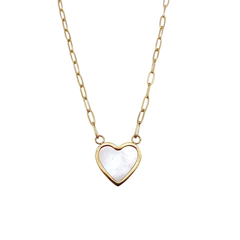 Mother of Pearl Heart Necklace, Gold Pearl Heart Necklace, Pearl Heart Charm Necklace, Mother of Pearl Silver Heart Necklace Sterling Silver 18k Gold, White Gold Pearlescent Heart Necklace Gold, Pearl Heart Dainty Necklace. Simple Pearlescent Heart Necklace.