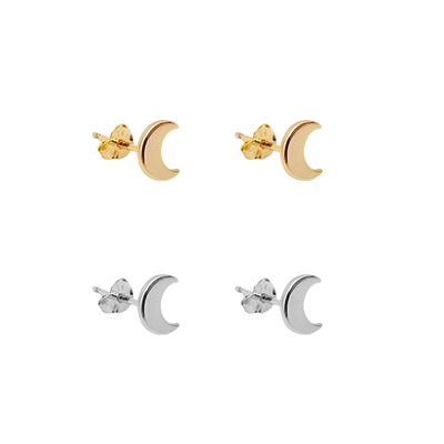 Cartilage Mini Moon Yellow Gold Stud Earrings, Silver Star Tiny Moon Earrings Tragus, Celestial Earrings Helix, Gold Moon Earrings Conch Everyday, Moon Stud Earrings, Mini Moon Stud Earrings. Crescent Moon Stud Earrings 