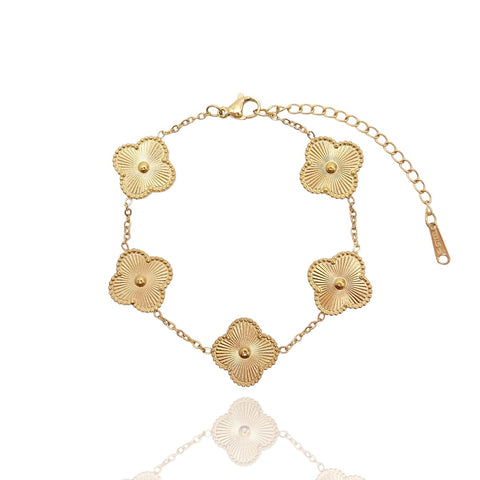 VAN CLEEF & ARPELS 18K White Gold 5 Motifs Guilloche Vintage Alhambra  Bracelet 1302851 | FASHIONPHILE