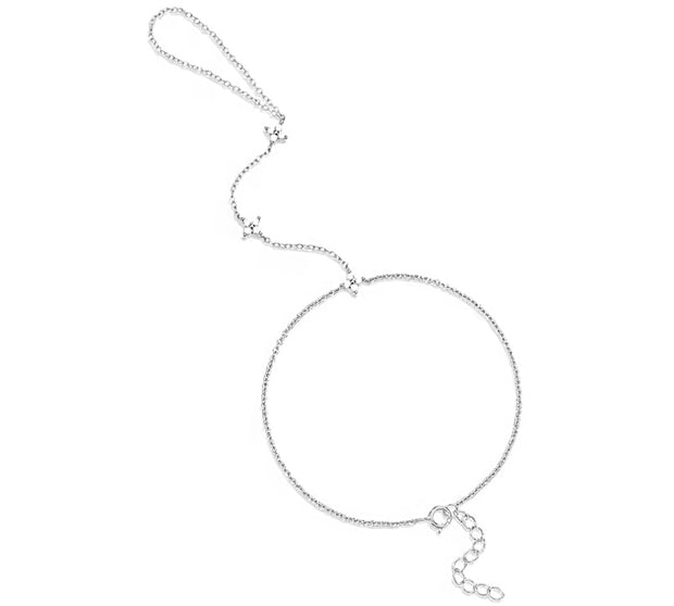 CZ Clover Hand Chain Bracelet