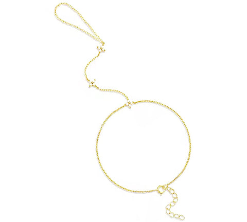 CZ Clover Hand Chain Bracelet