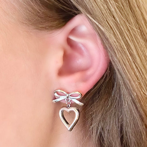 Sterling Silver Bow Post Earrings: Stud Earrings Sterling Silver Bow Post Earrings: Stud Earrings