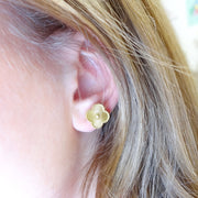 KIKICHIC 14k Gold Clover Leaf Stud Earrings, Alhambra Clover Stud Earrings, Four Clover Shape Earrings, Gold Clover Stud Earrings, Van Cleef Clover Stud Earrings, Designer Stud Earrings