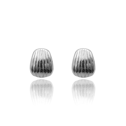 Hoop it up! Designed for everyday, these lightweight shell dome studs are a staple for your jewelry box. They shimmer with a high polish finish and feel light as a feather. So comfy and chic, you'll never want to take them off. The earrings are secured with a hinge snap. More Details: - Carefully Handmade - 100% Hypoallergenic - Stainless Steel (Anti-Tarnish) - Size: H: 17 mm W: 13 mm - Metal Color: 14k Gold, Silver