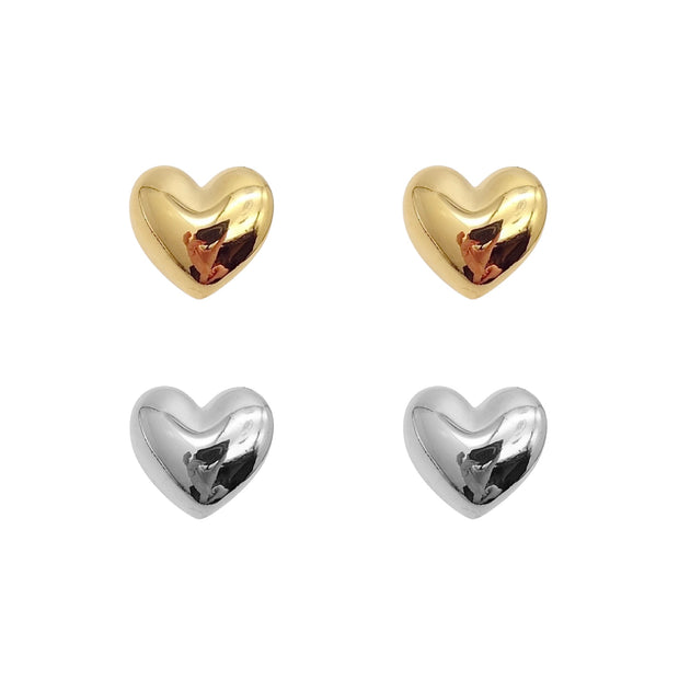 Chunky Heart Stud Earrings. 14k Gold Medium Heart Earrings, Silver Chunky Heart Dangling Earrings, Heart Shaped Medium Earrings, Medium Heart Light Earrings Hypoallergenic, Chunky 14k Gold Lightweight Heart Earrings, Gold Filled Heart Earrings, Heart Minimalist Waterproof Gold, High Polish Heart Anti-Tarnish Earrings. Heart Stud Earrings. 