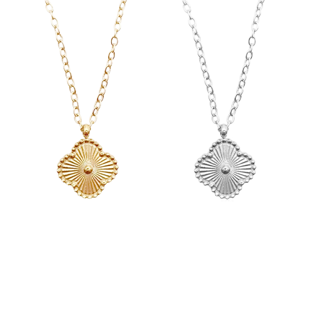 ripplefisher clover 103 クローバー KIKICHIC | Small Gold Clover Leaf Necklace in 14k Gold and Silver