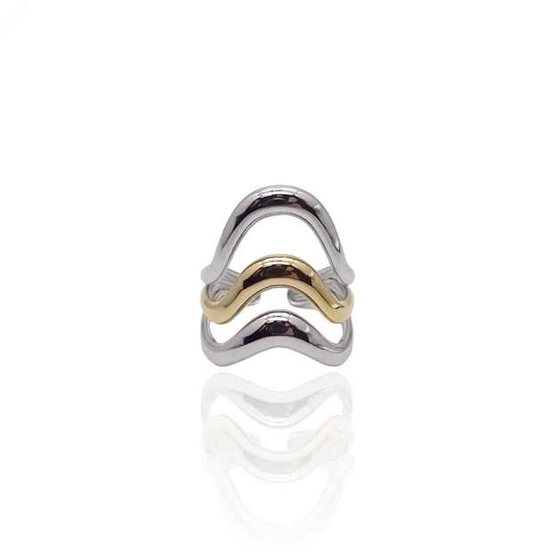 Two-Toned Ripple Ring