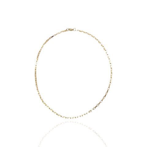 Rectangular Textured Chain Necklace