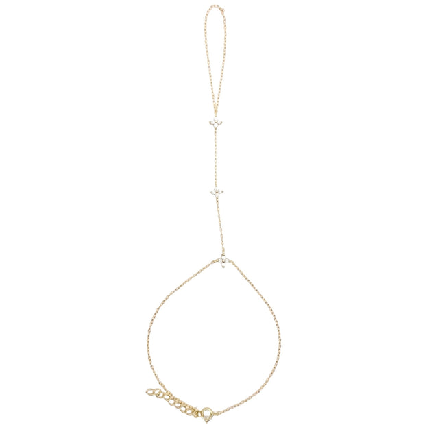 CZ Clover Hand Chain Bracelet