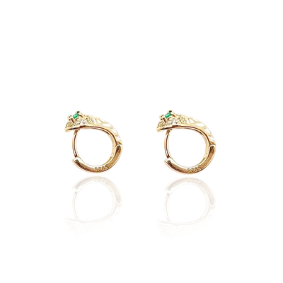 Green-Eyed Snake Earrings