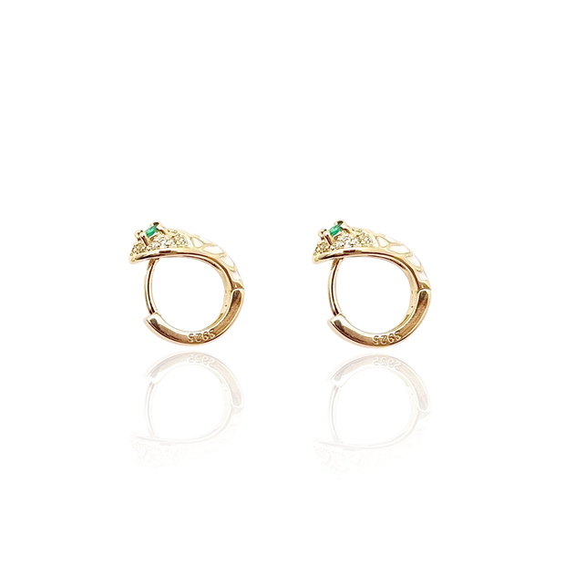 Green-Eyed Snake Earrings