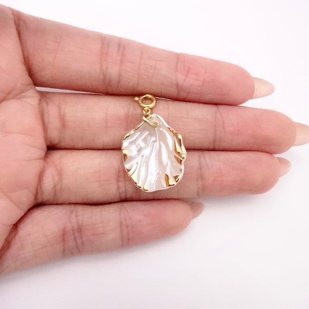 Gold Accent Shell Charm