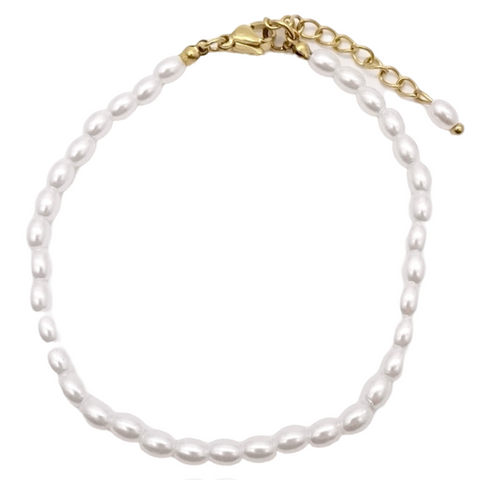 Oval Pearl Beaded Bracelet