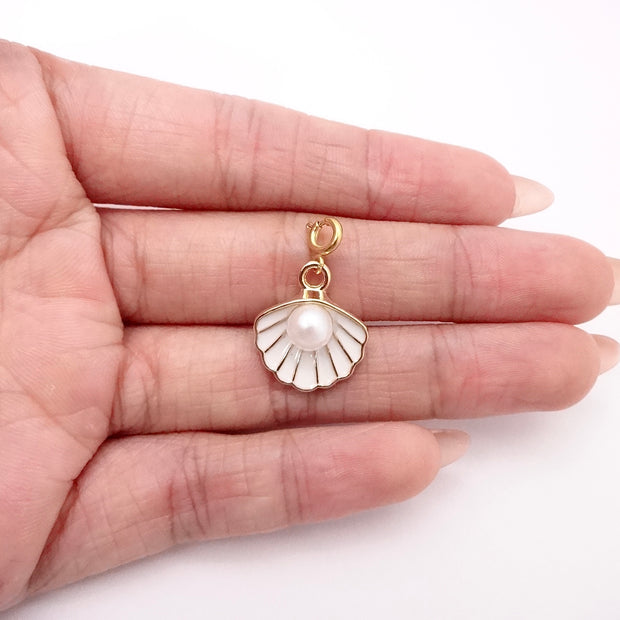 Pearl Clam Shell Charm