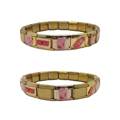 Pink Italian Charm Bracelet