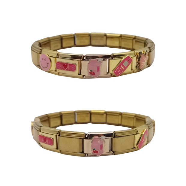 Pink Italian Charm Bracelet