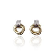 Two-Tone Stacked Circles Stud Earrings