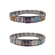 Silver New York Italian Charm Bracelet