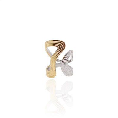 Two-Toned Wavy Texture Ring
