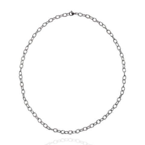 Textured Paper Clip Thick Necklace