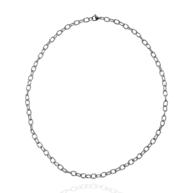 Textured Paper Clip Thick Necklace