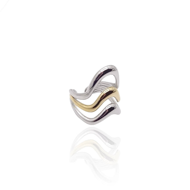 Two-Toned Ripple Ring