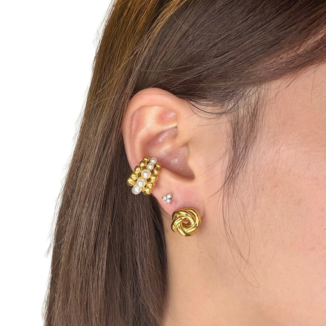 KIKICHIC | NYC | CZ Diamond Bar Edgy Hook Pin Ear Cuff Earring