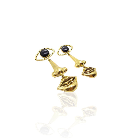 Golden Face Earrings