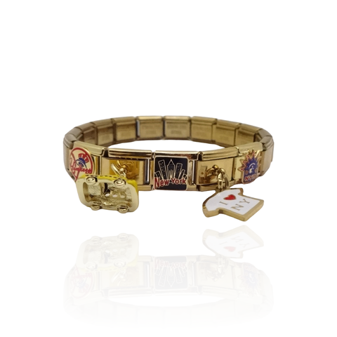 Gold New York Italian Charm Bracelet