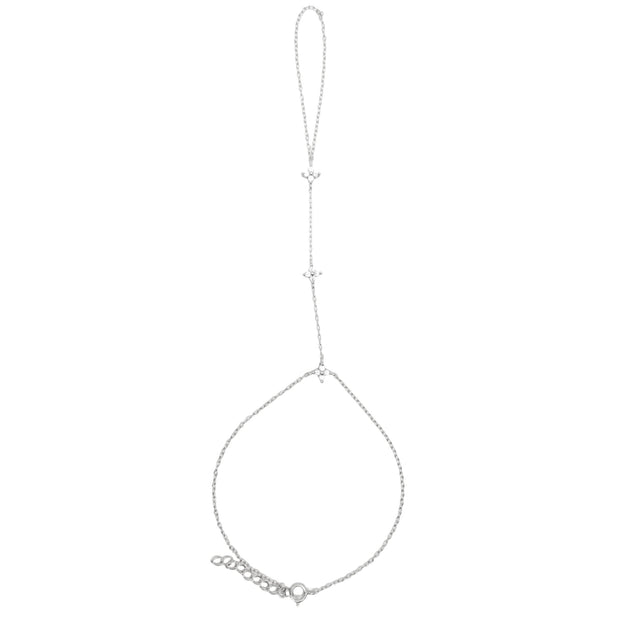 CZ Clover Hand Chain Bracelet