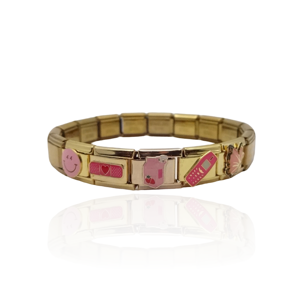 Pink Italian Charm Bracelet