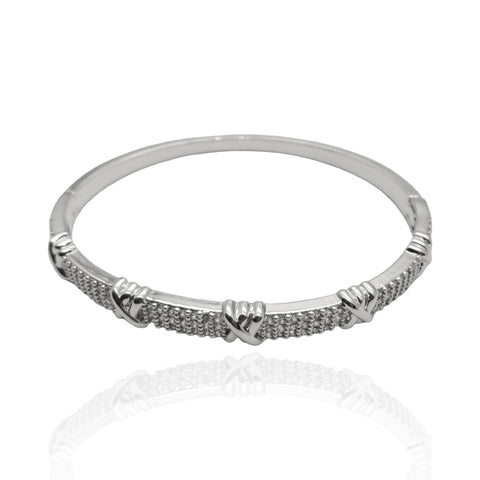 CZ X Knot Bangle Bracelet