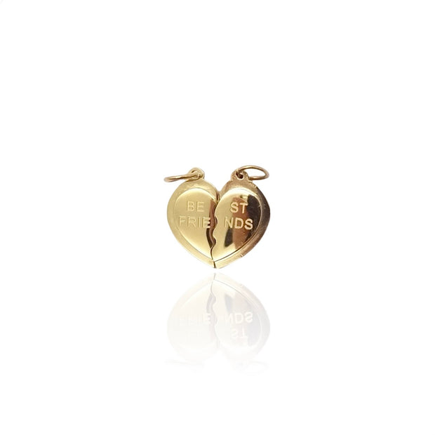 Best Friends Heart Charm