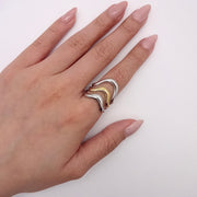 Two-Toned Ripple Ring