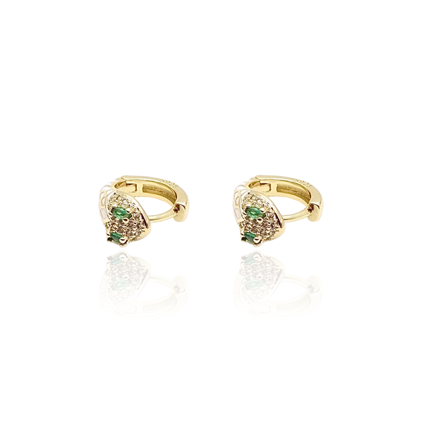 Green-Eyed Snake Earrings