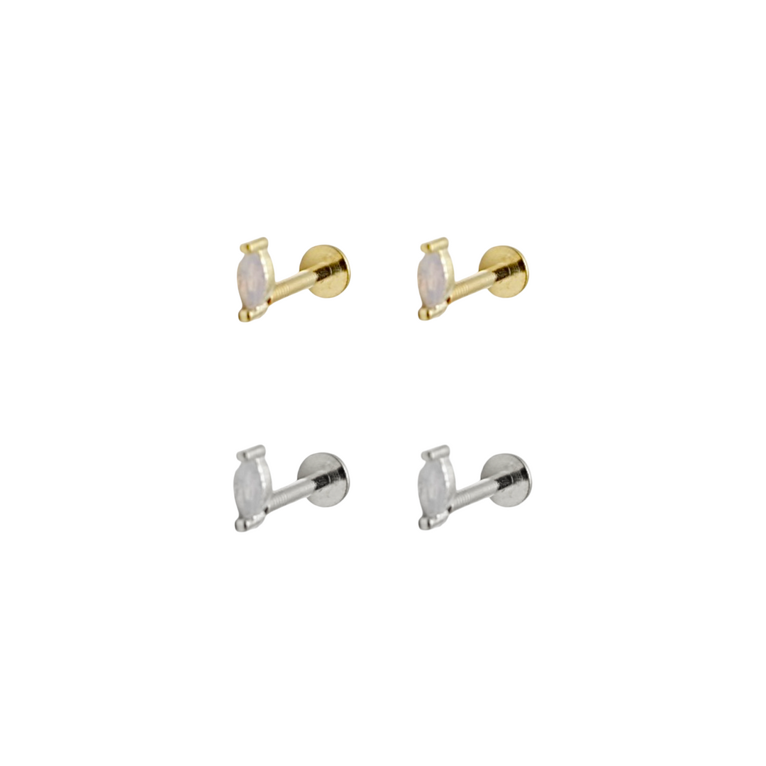 kiki KIKICHIC | NYC | CZ Diamond Leaf Screw Back Stud Earrings